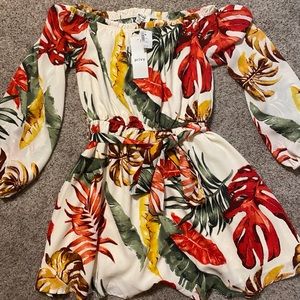 Flower off the shoulder dress